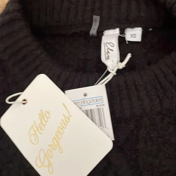 New ✨ ELAN Cable Knit Exaggerated Drop Shoulder Sweater Black Size XS MSRP$89 - Picture 3 of 8